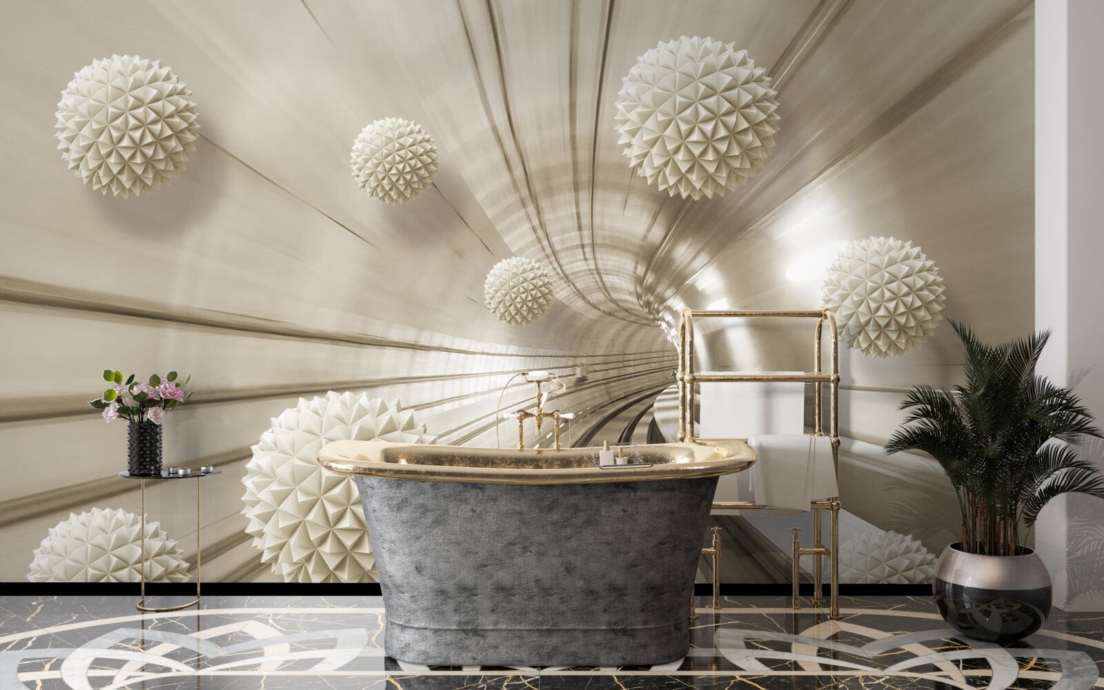 Fototapeta svetlohnedé gule v uličke