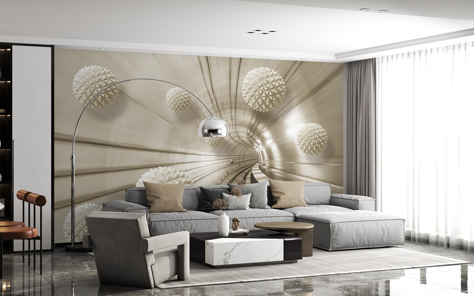 Fototapeta svetlohnedé gule v uličke