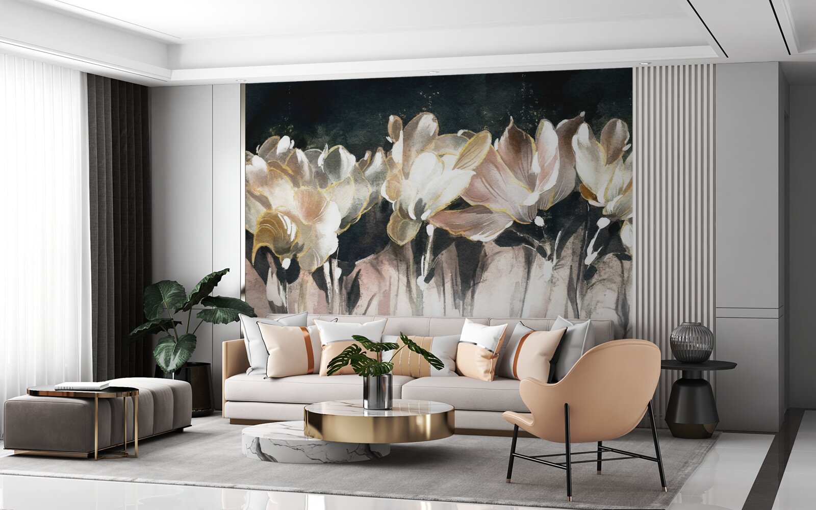 Fototapeta flóra v pastelových farbách