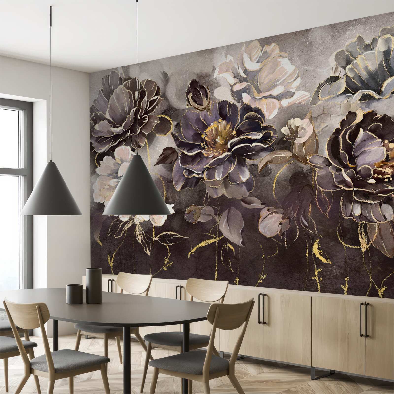 Fototapeta pivonky v čiernej a bielej farbe