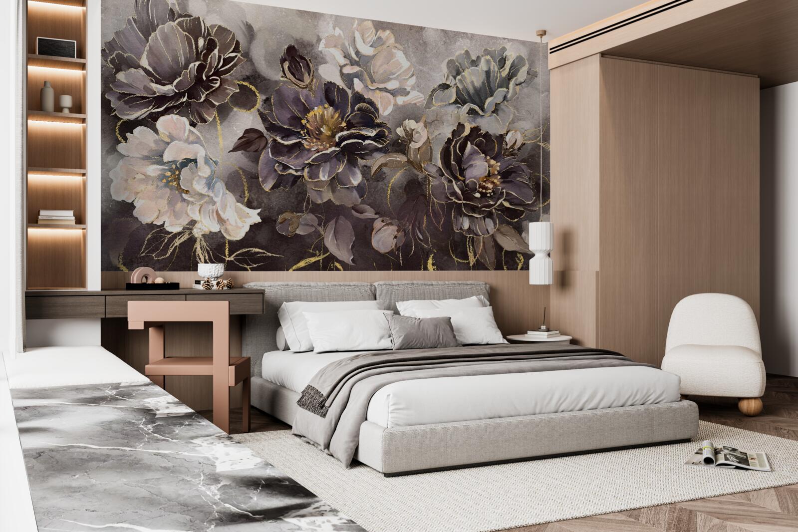 Fototapeta pivonky v čiernej a bielej farbe