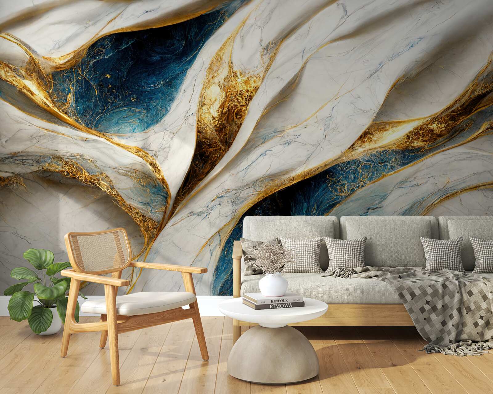 Fototapeta exkluzívny snehobiely mramor so zlátením