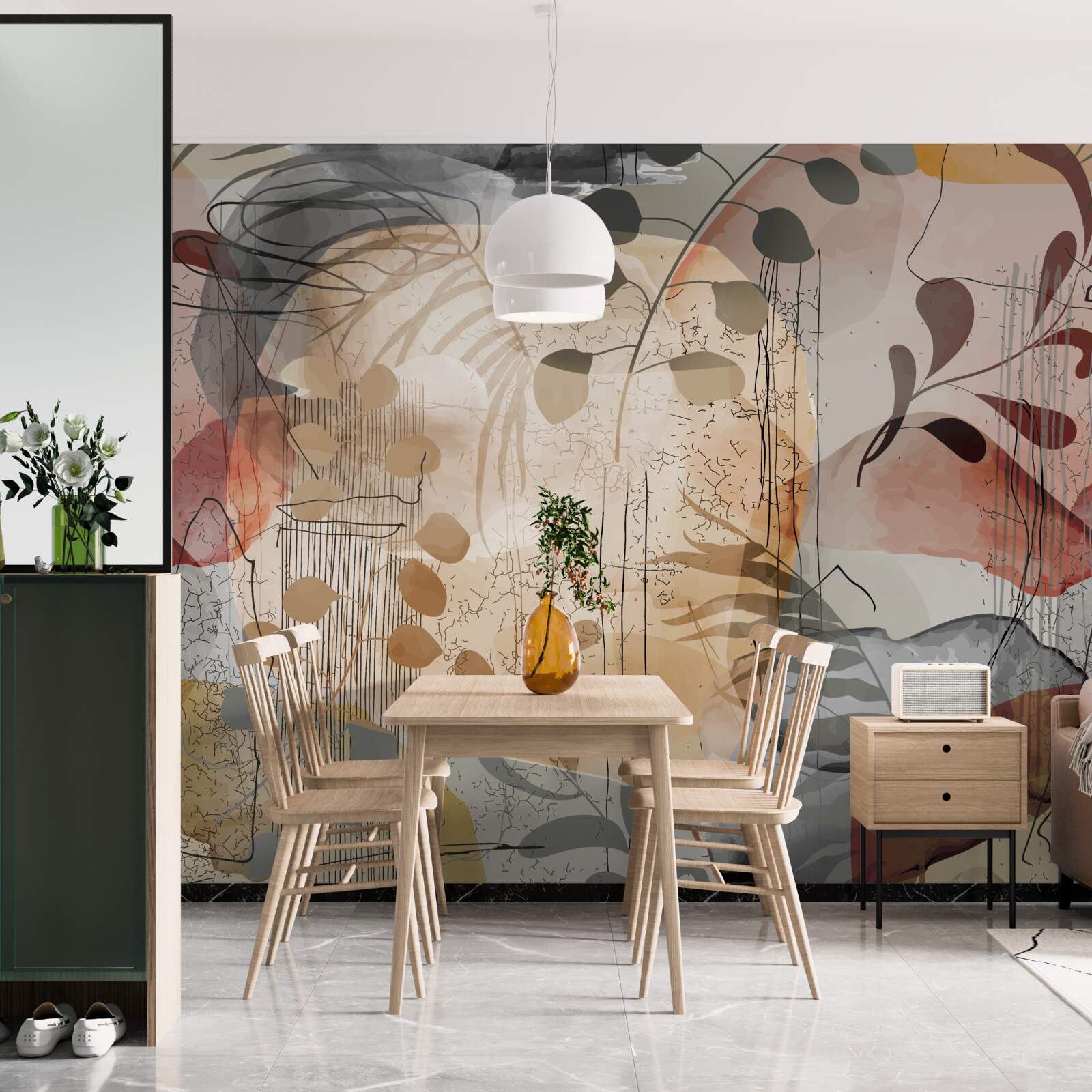 Fototapeta závesy na postele s abstraktným vzorom