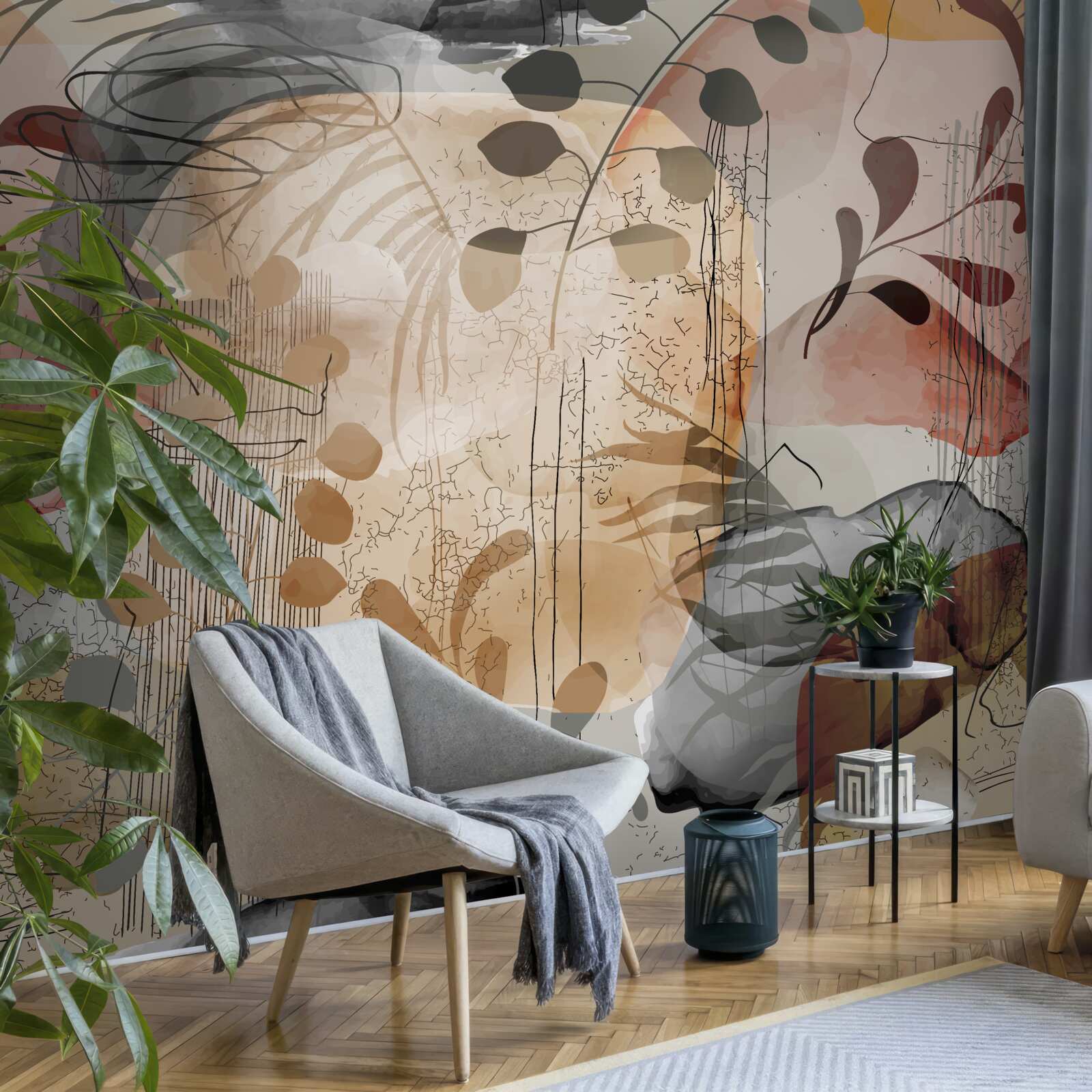 Fototapeta závesy na postele s abstraktným vzorom