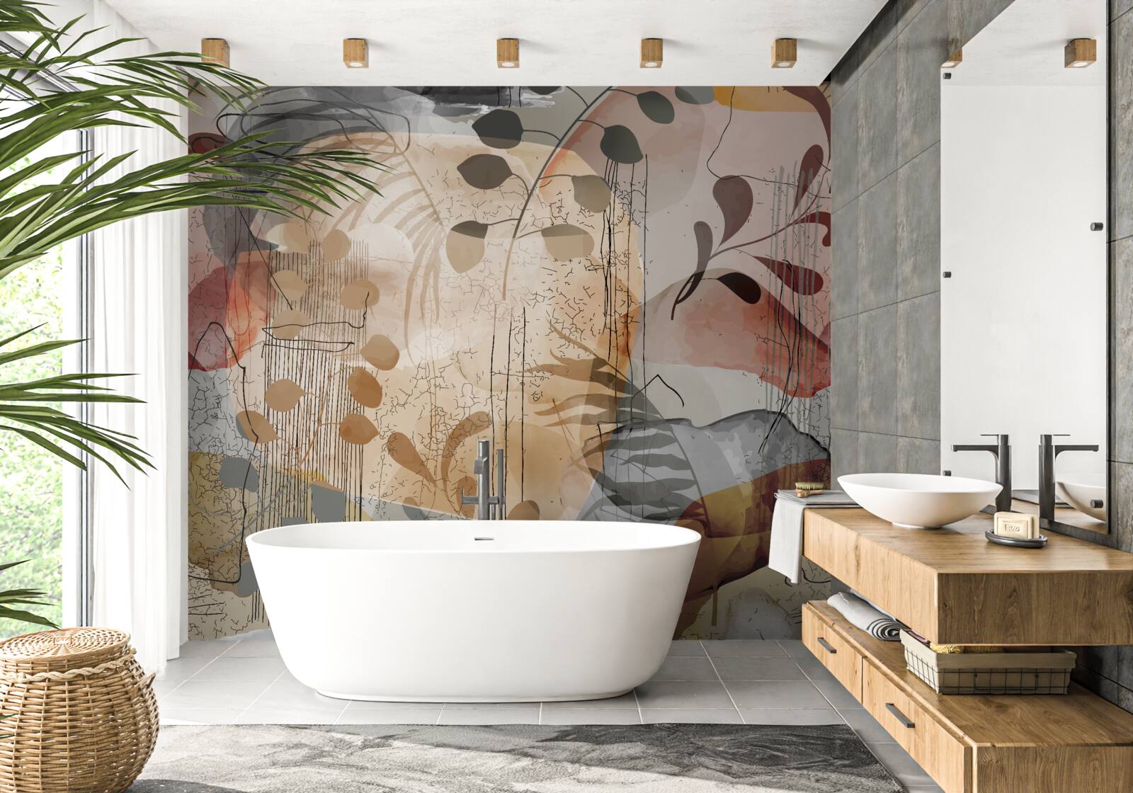 Fototapeta závesy na postele s abstraktným vzorom