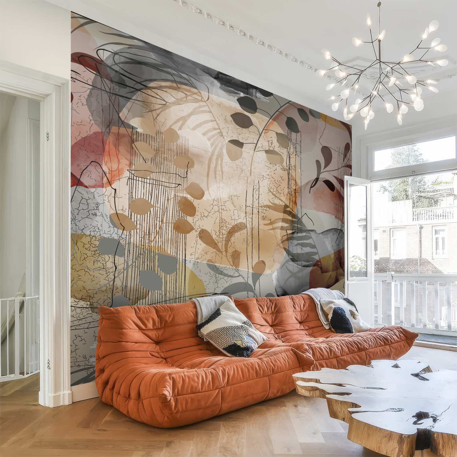 Fototapeta závesy na postele s abstraktným vzorom