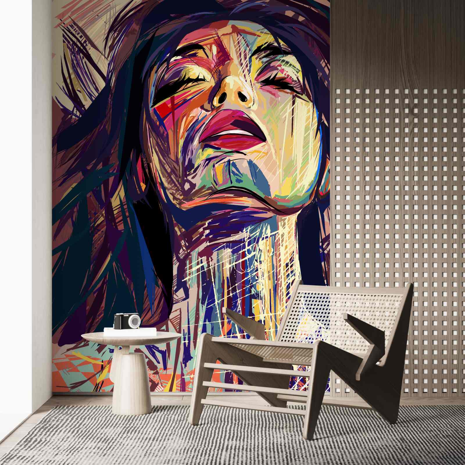 Fototapeta dievča na fotke je celé pokryté farbou