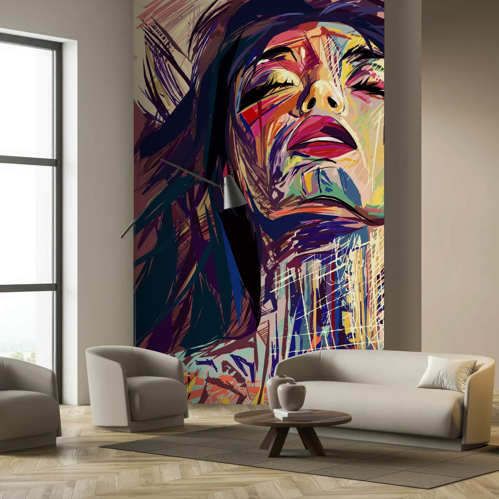 Fototapeta dievča na fotke je celé pokryté farbou