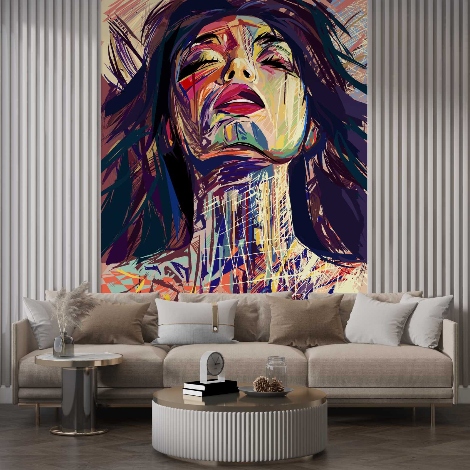 Fototapeta dievča na fotke je celé pokryté farbou