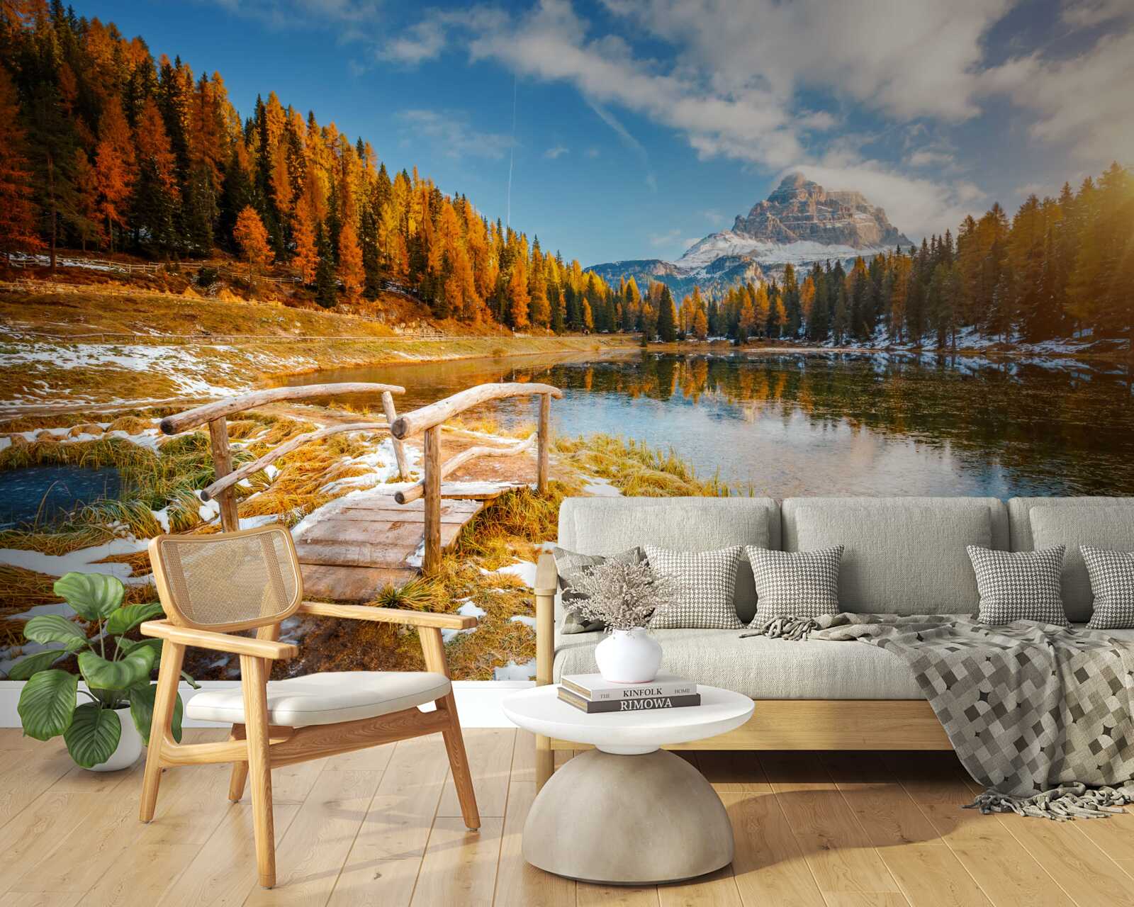 Fototapeta jesenná krajina s horou na obzore