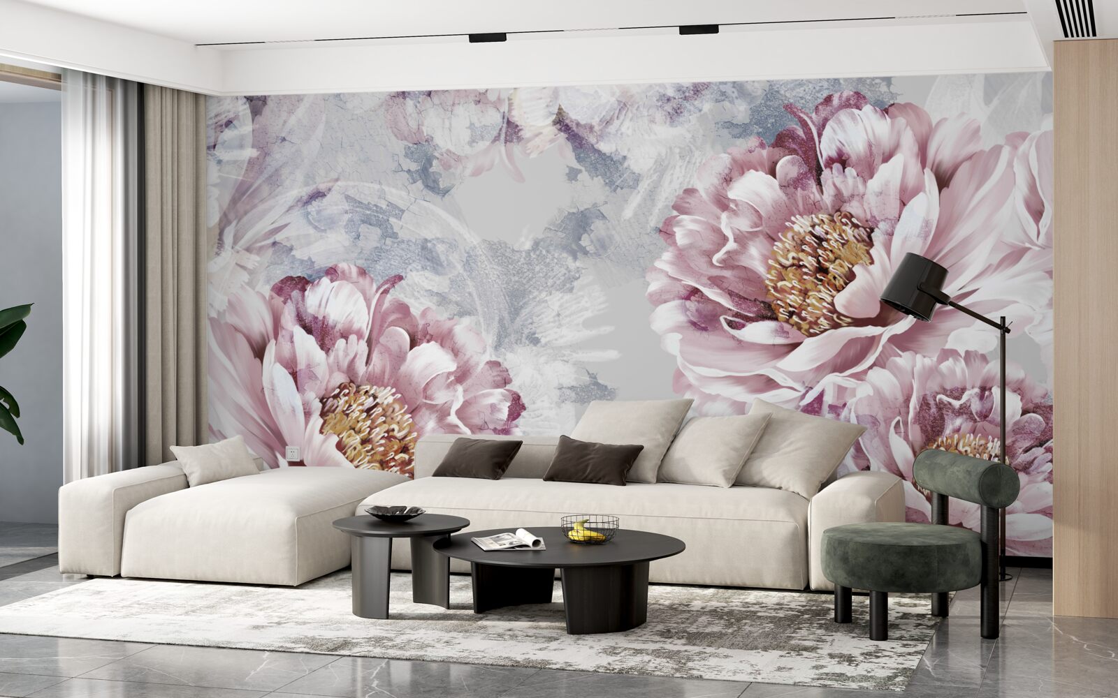 Fototapeta veľké ružové pivonky