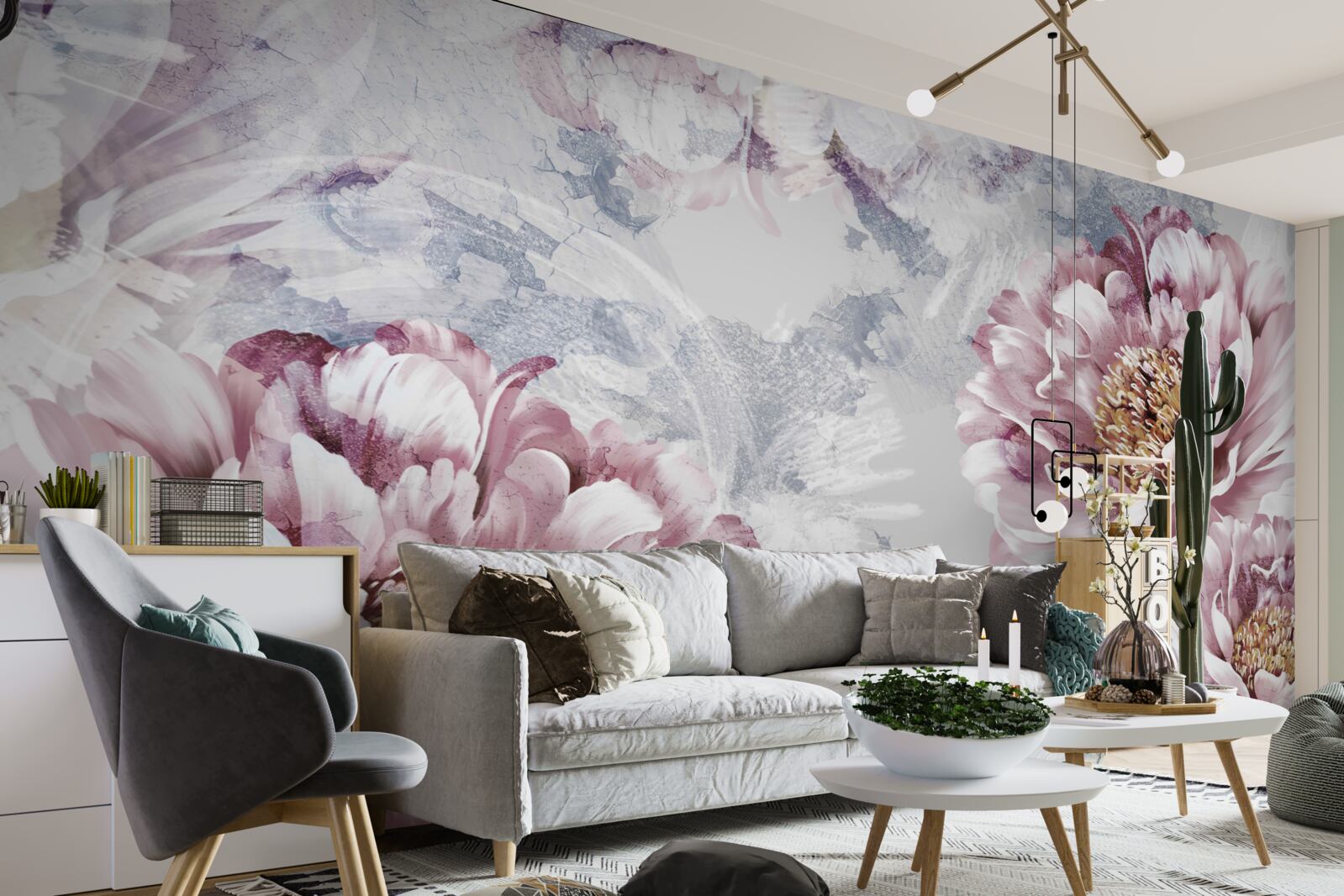 Fototapeta veľké ružové pivonky