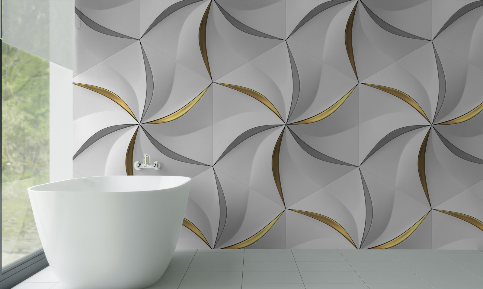 Fototapeta šedé a zlaté víry na bielom pozadí