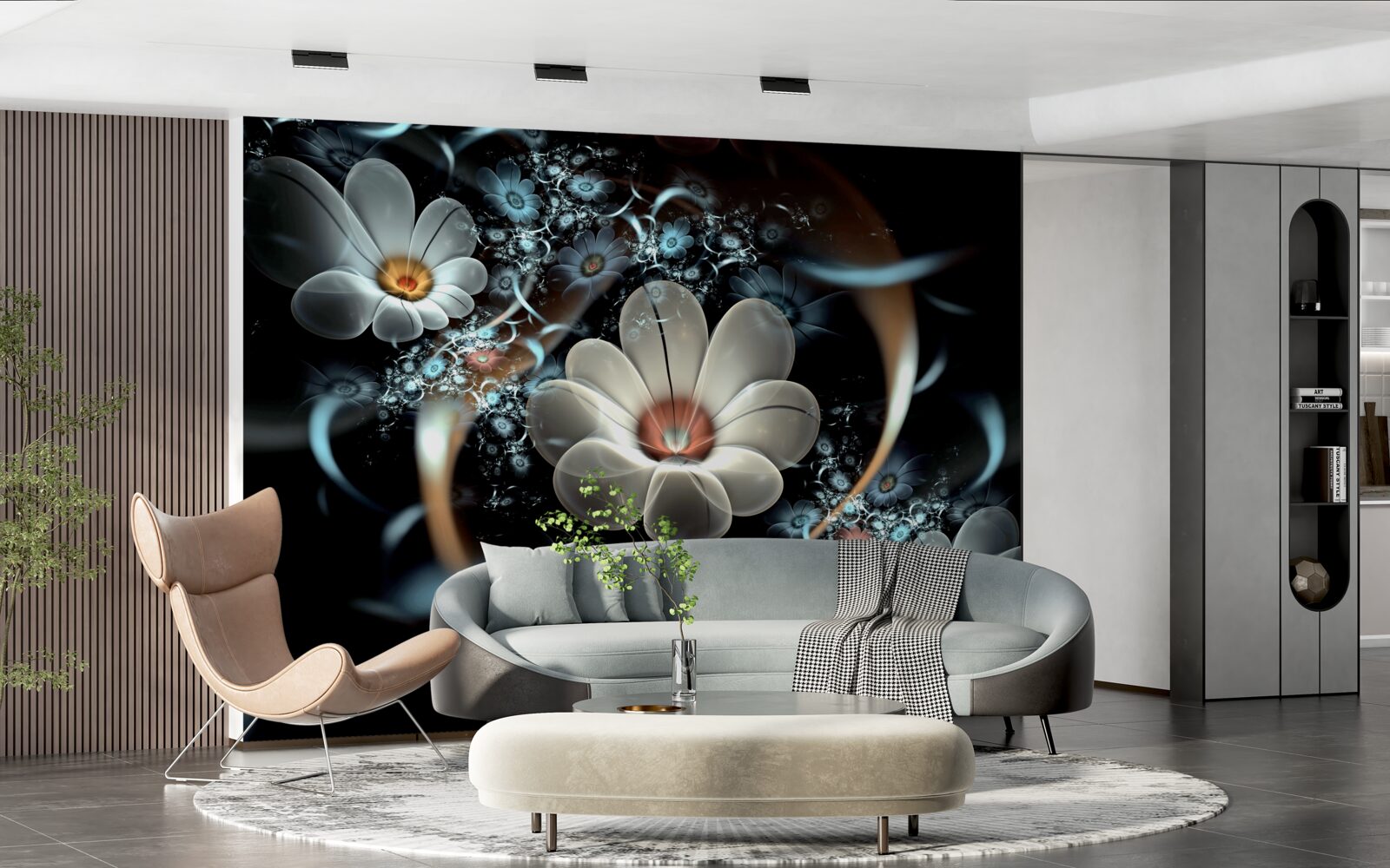 Fototapeta veľké kvety sú biele