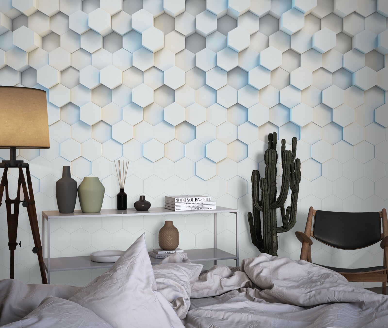 Fototapeta šesťuholníky sú biele