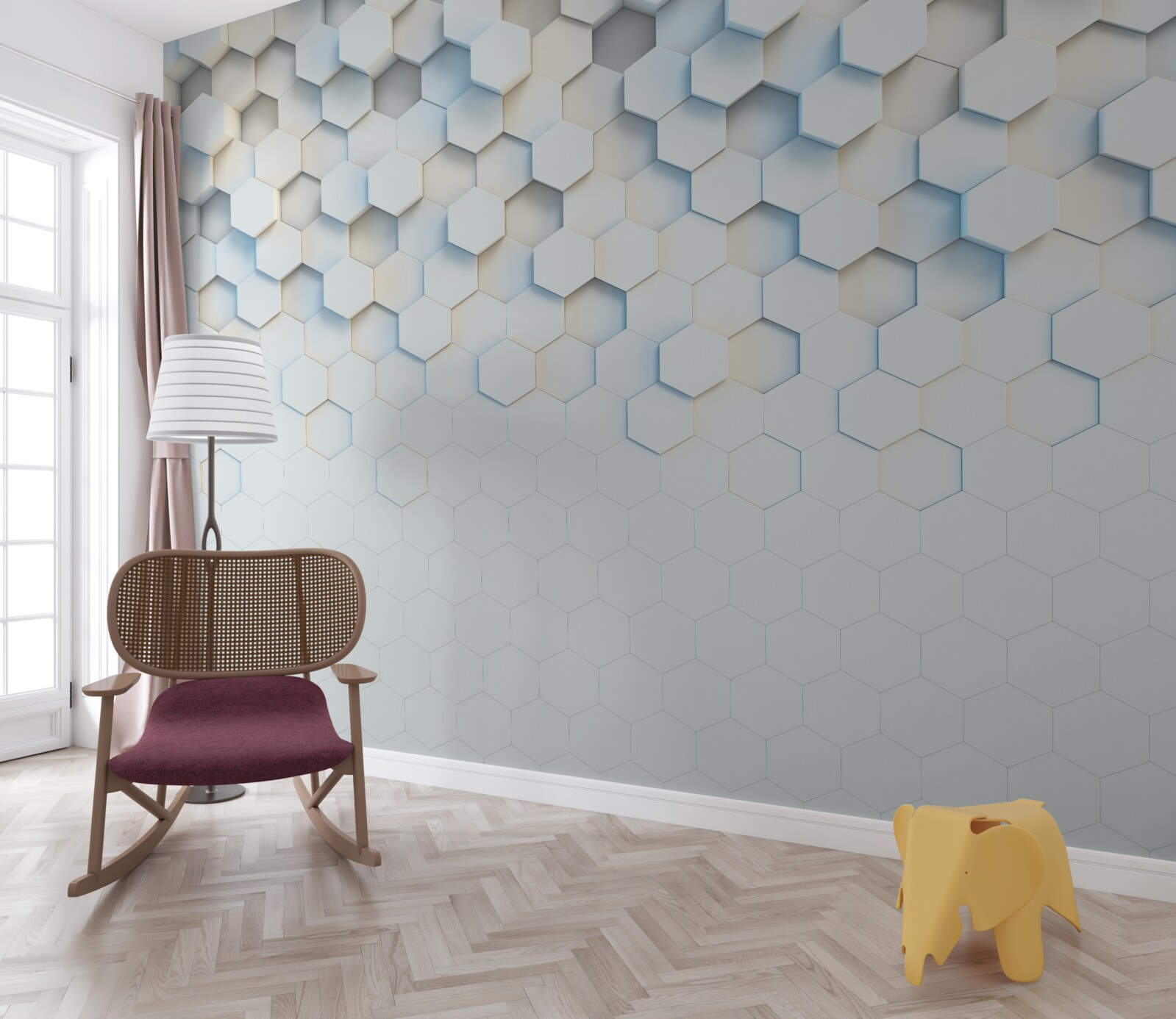 Fototapeta šesťuholníky sú biele