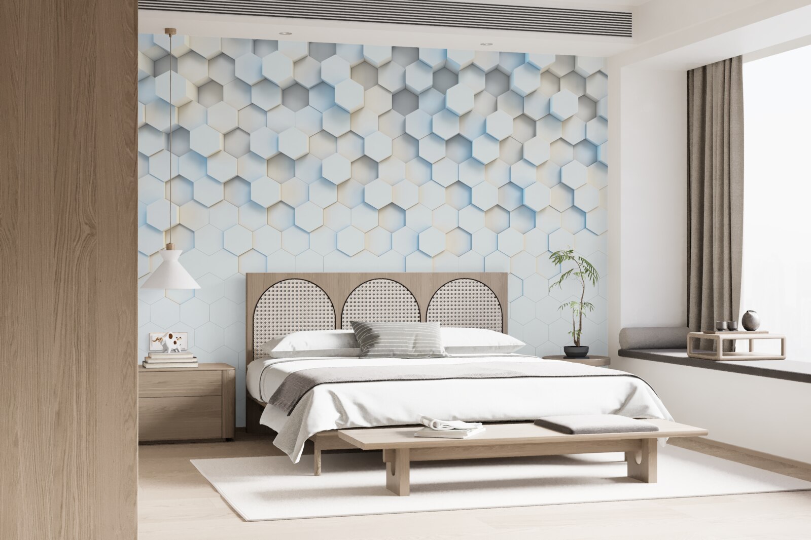 Fototapeta šesťuholníky sú biele