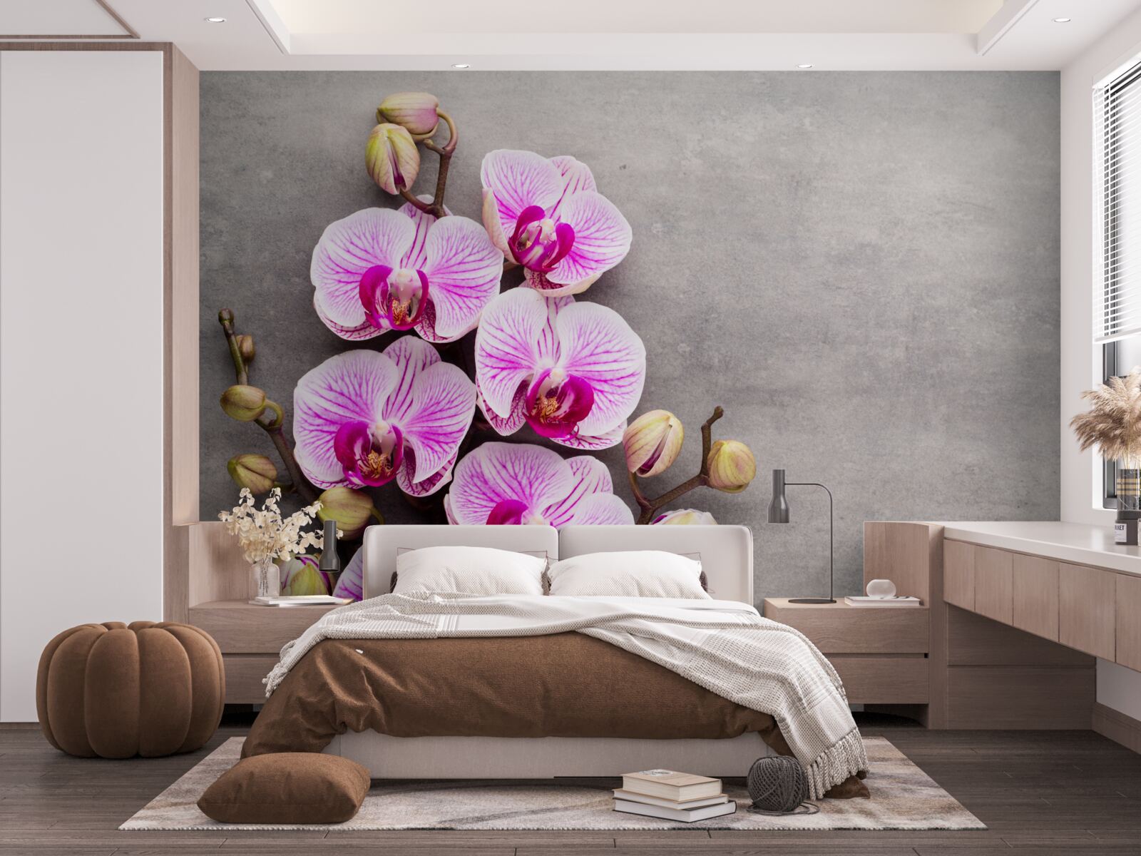 Fototapeta lila a biela orchidea