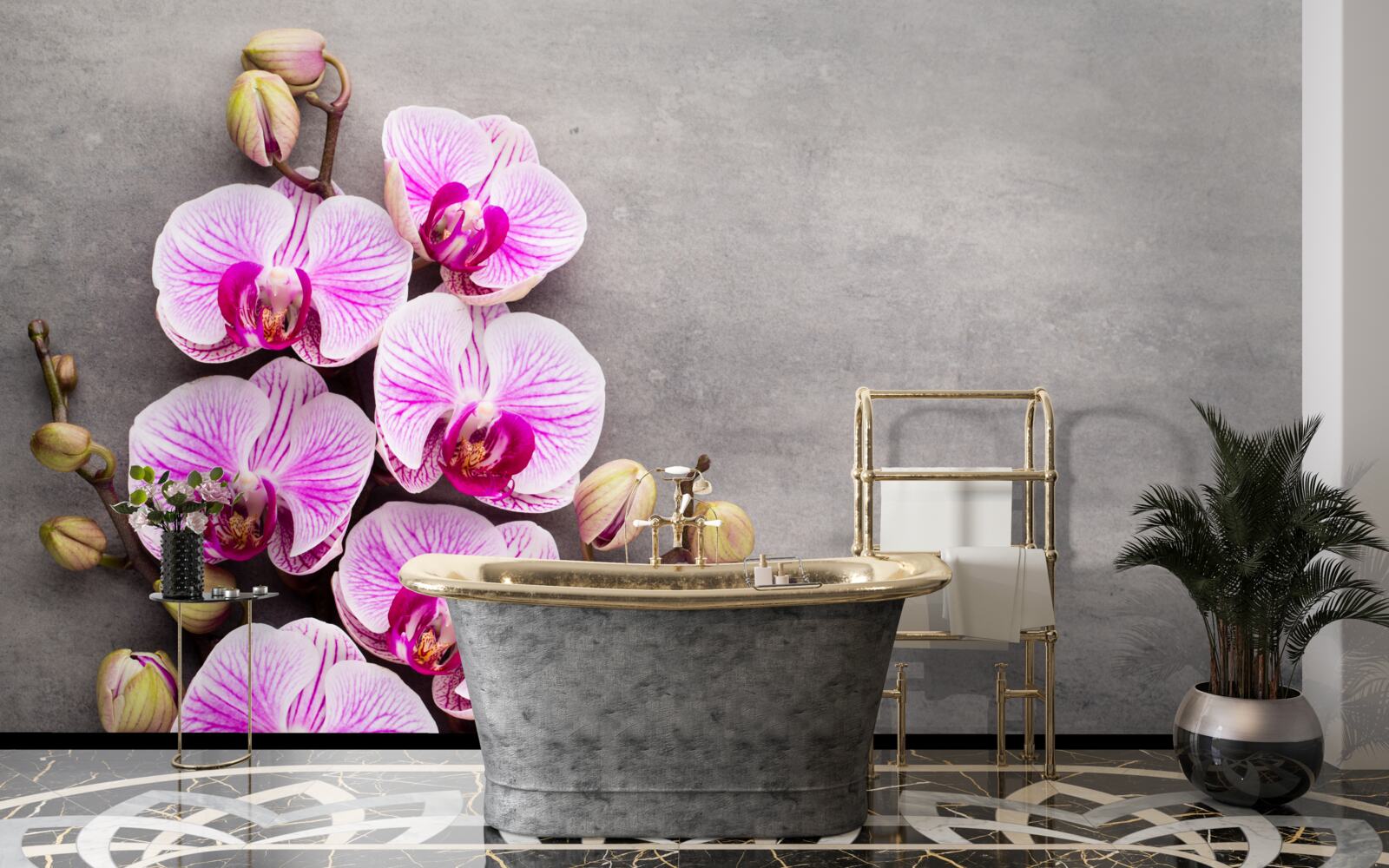 Fototapeta lila a biela orchidea