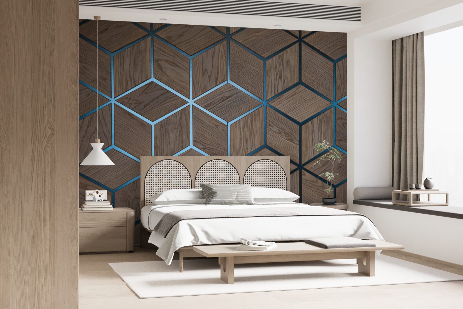 Fototapeta drevená podlaha s čiernymi pruhmi