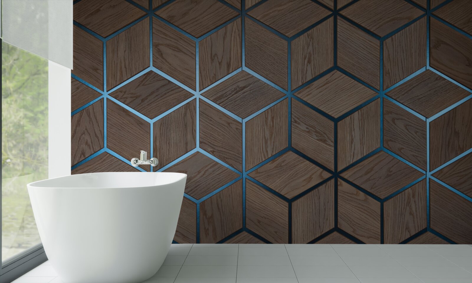 Fototapeta drevená podlaha s čiernymi pruhmi