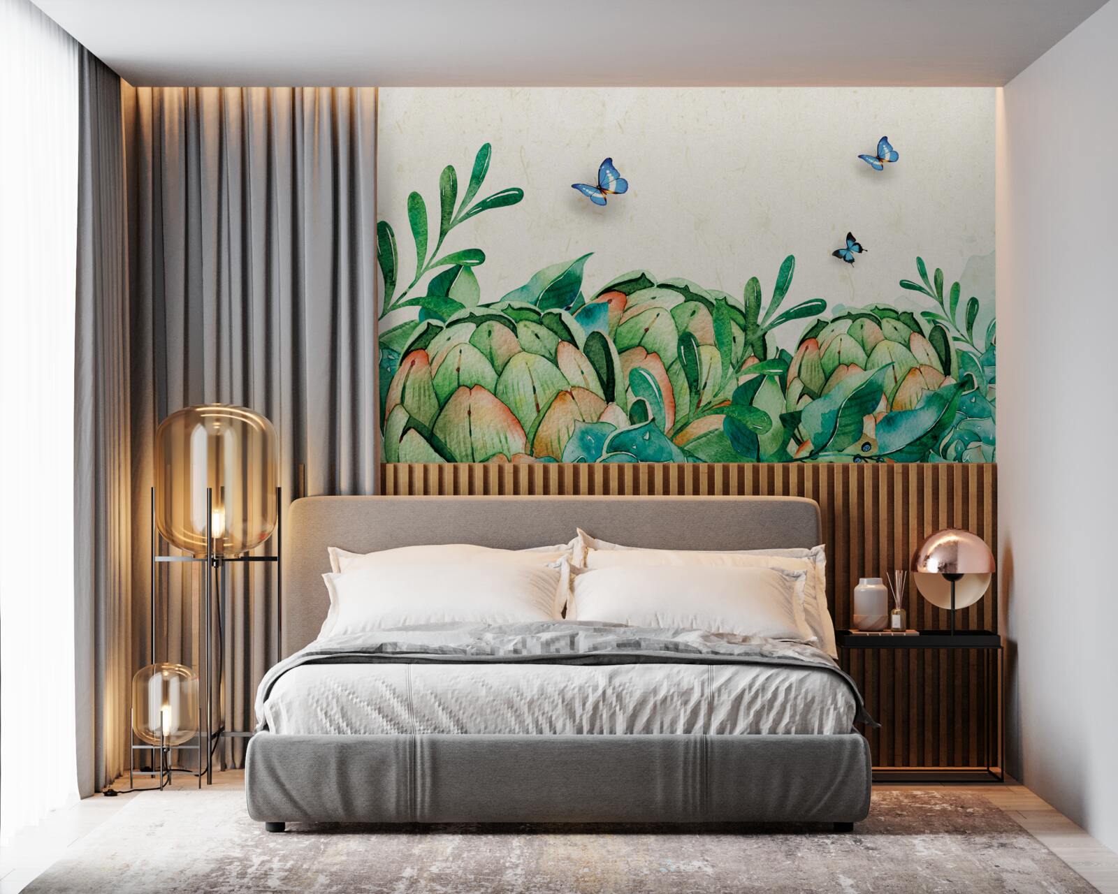 Fototapeta motýle a rastliny