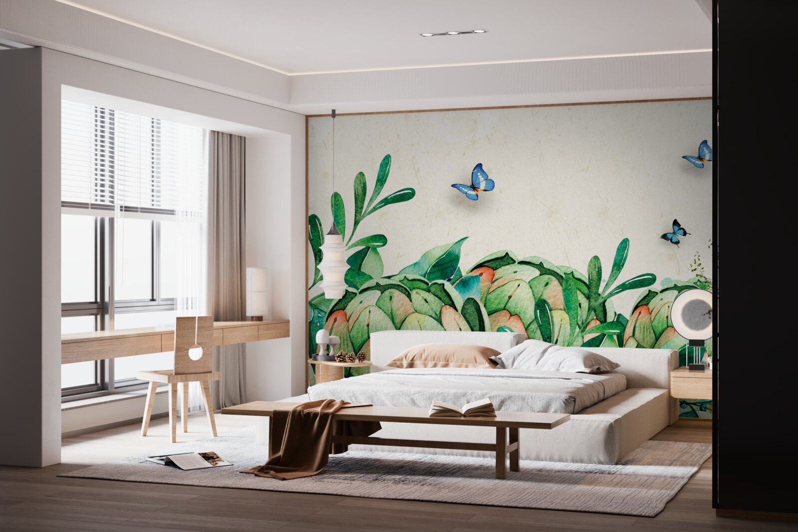 Fototapeta motýle a rastliny