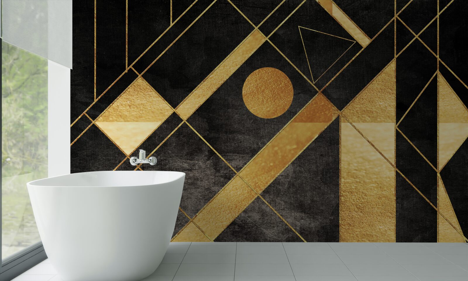 Fototapeta čierne pozadie so zlatými čiarami