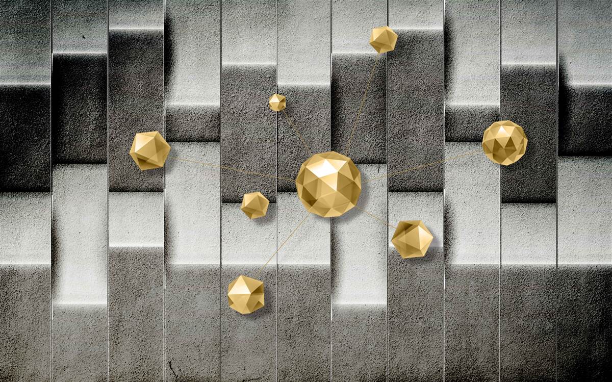 Fototapeta objemové zlaté figúrky