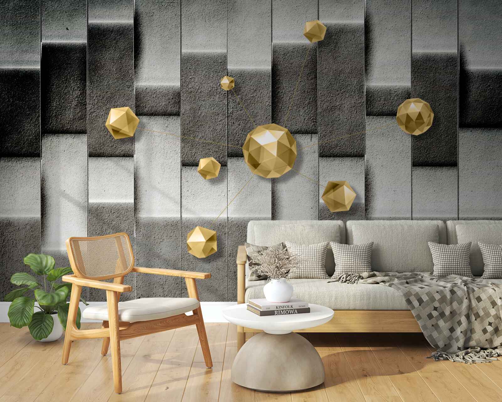 Fototapeta objemové zlaté figúrky