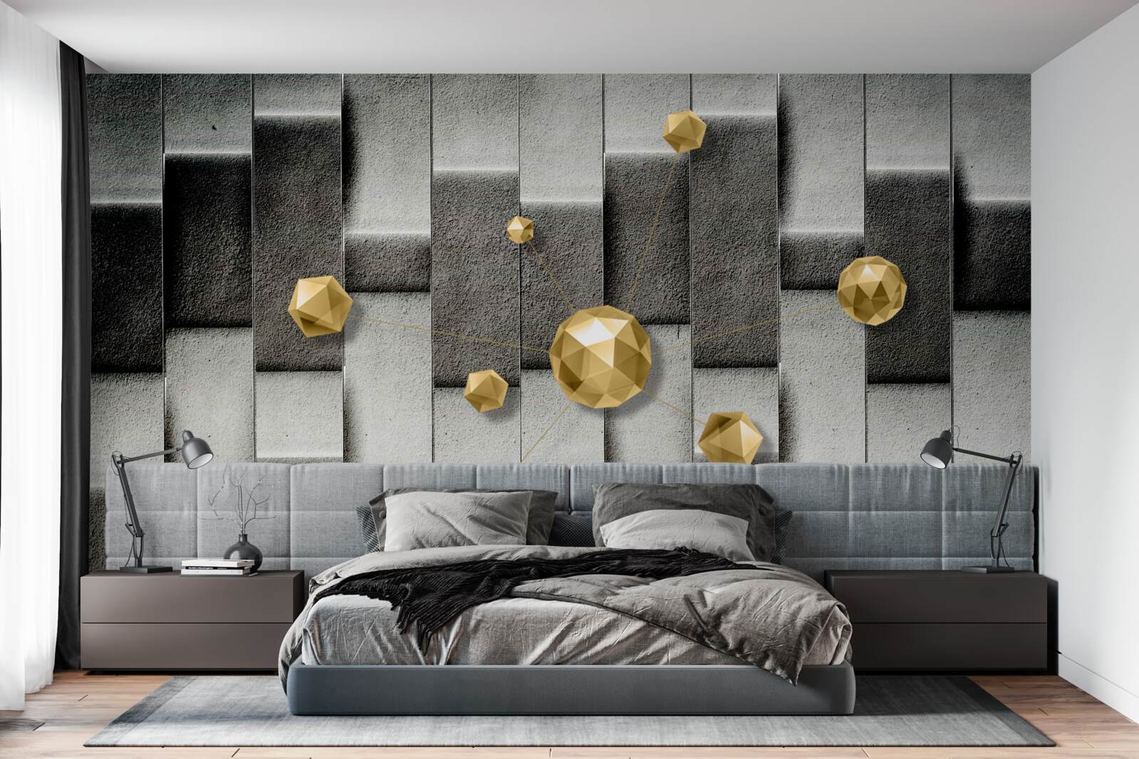 Fototapeta objemové zlaté figúrky