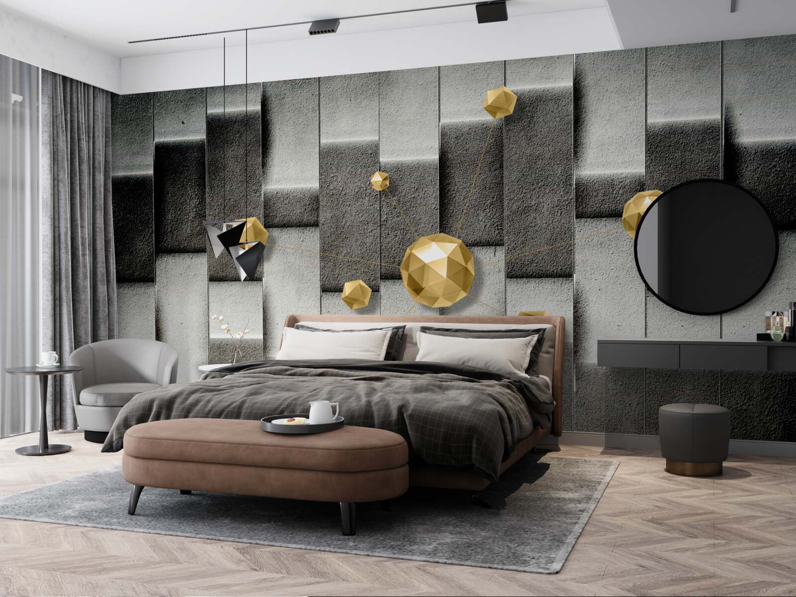 Fototapeta objemové zlaté figúrky