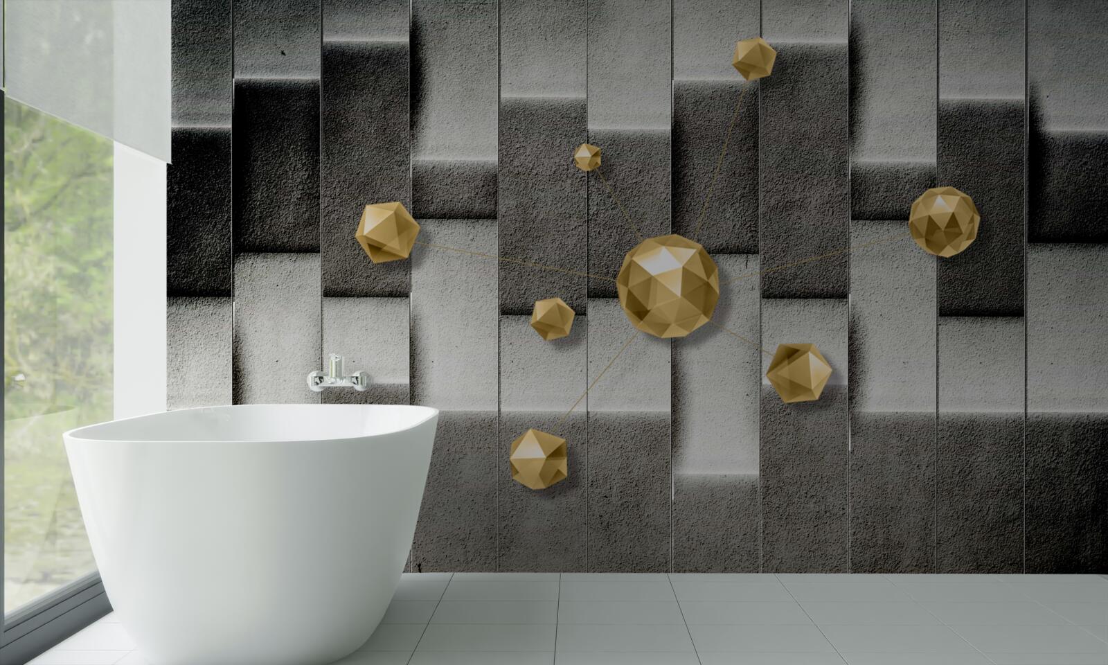 Fototapeta objemové zlaté figúrky