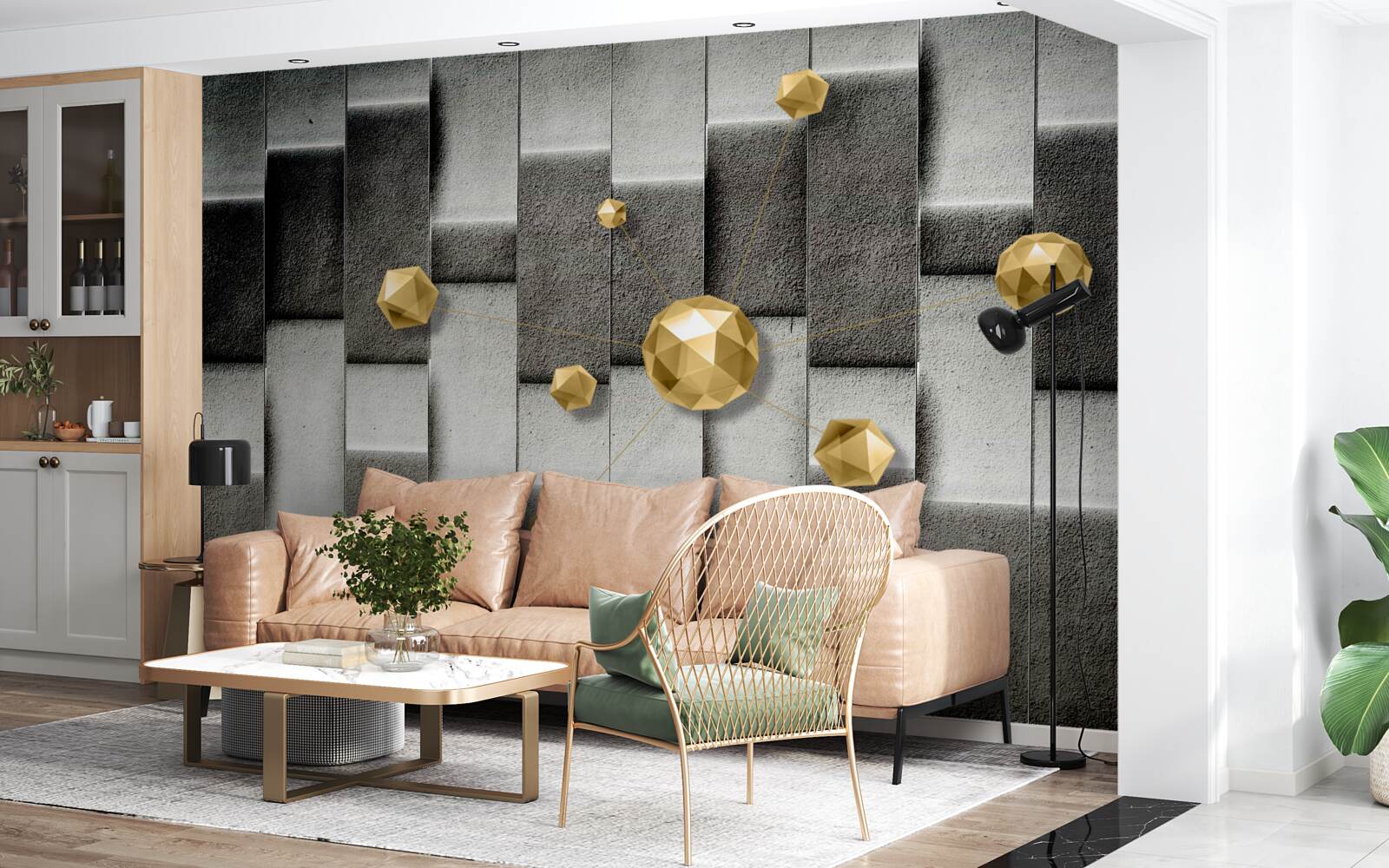 Fototapeta objemové zlaté figúrky