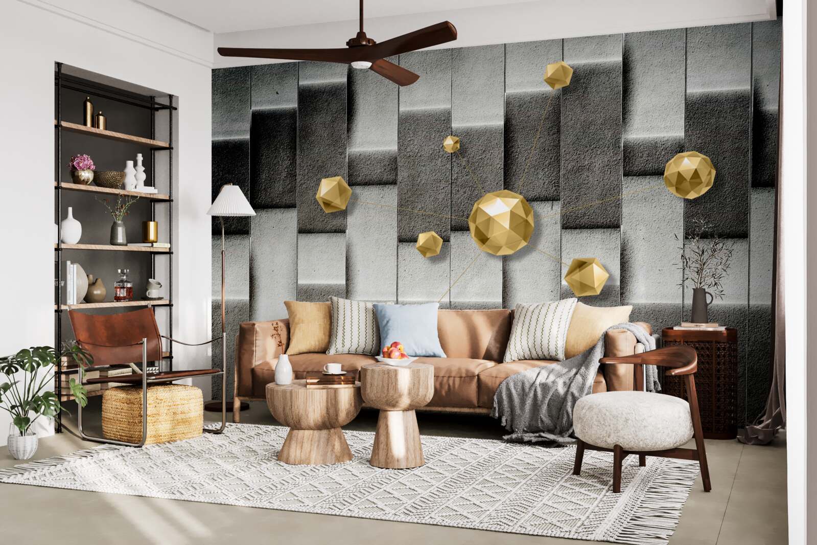 Fototapeta objemové zlaté figúrky