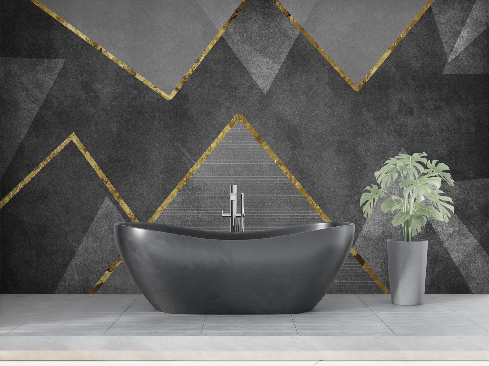 Fototapeta zlaté a čierne a biele cikcaky