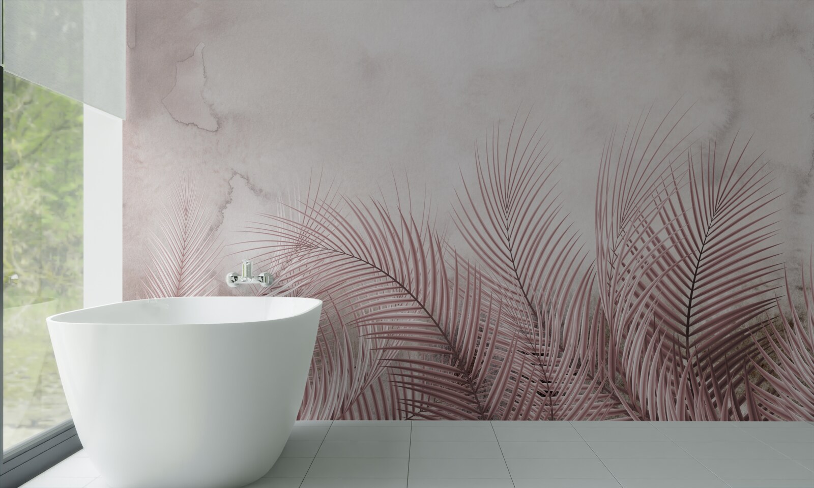 Fototapeta tropické listy v hmlistej hmle