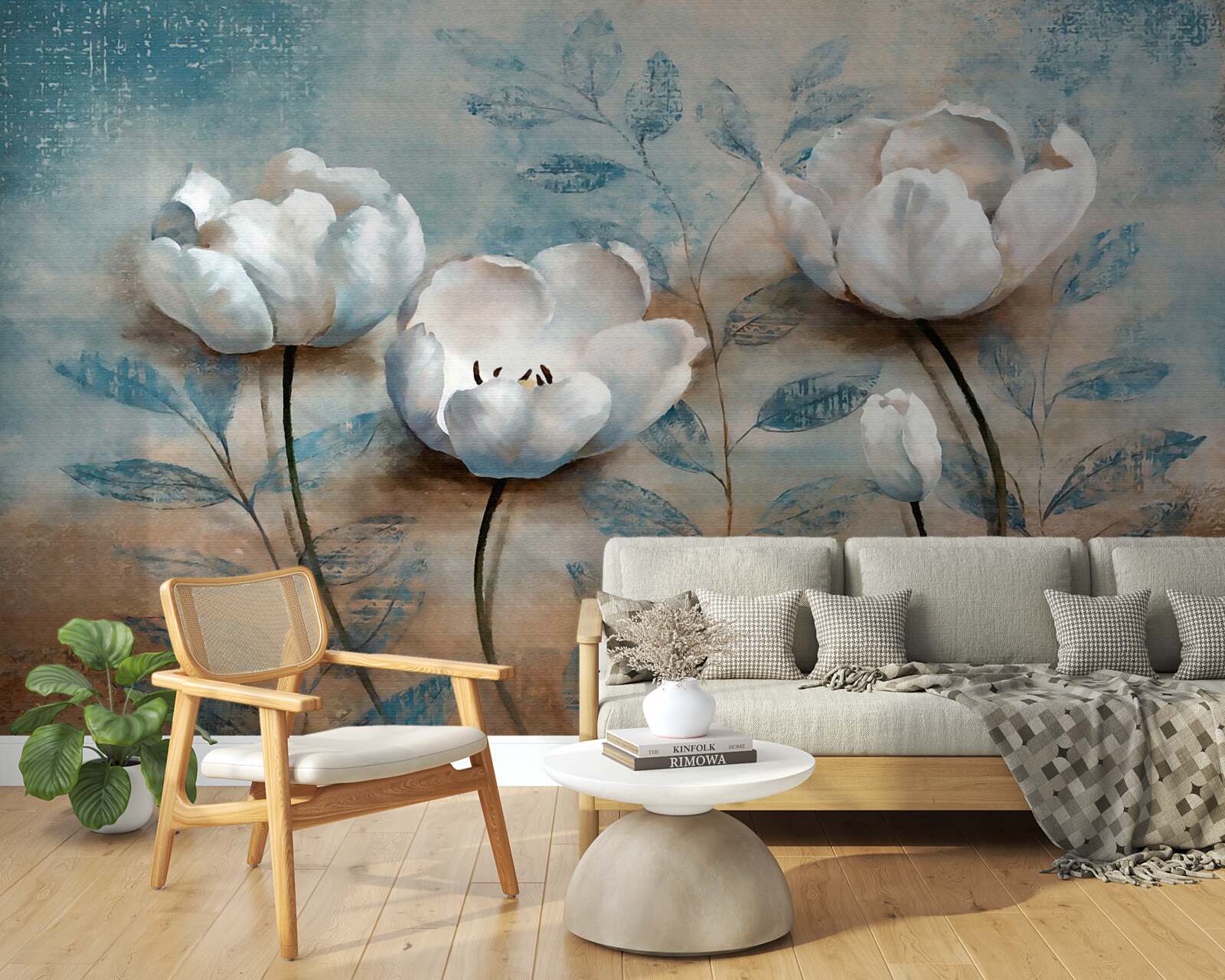 Fototapeta skica so šarlátovými púčikmi