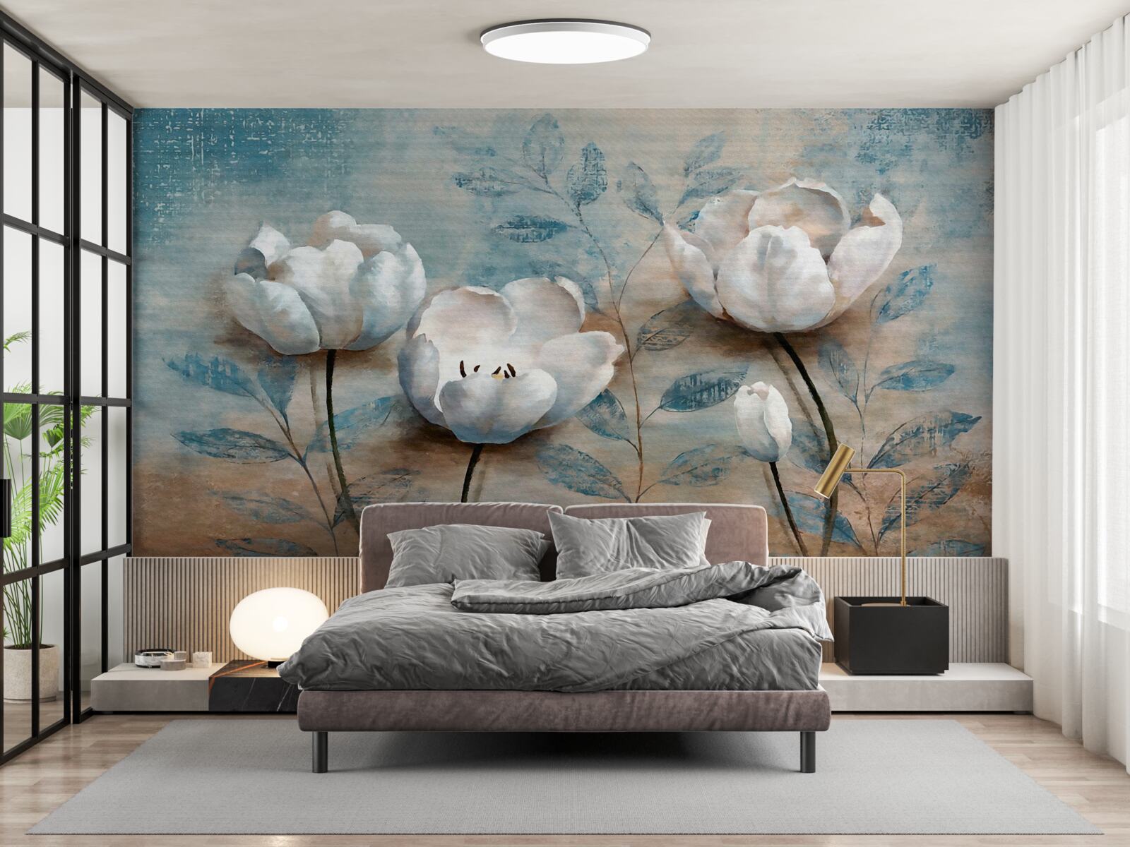 Fototapeta skica so šarlátovými púčikmi