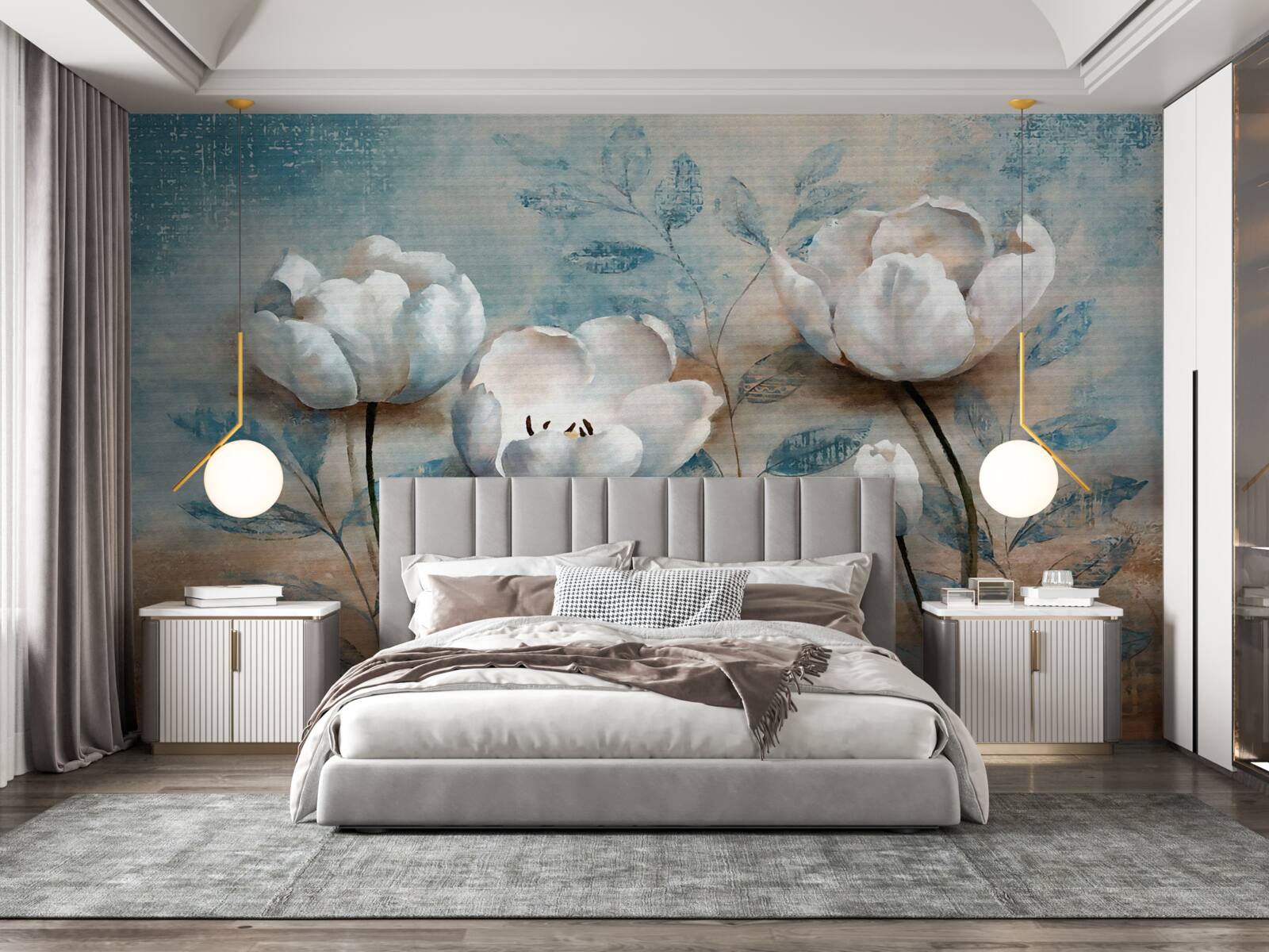 Fototapeta skica so šarlátovými púčikmi