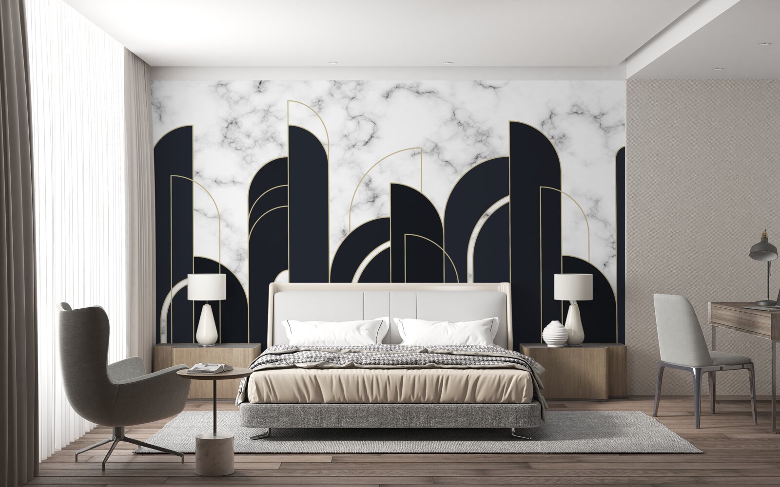 Fototapeta zvislé čierne čiary na sivej úvodnej obrazovke