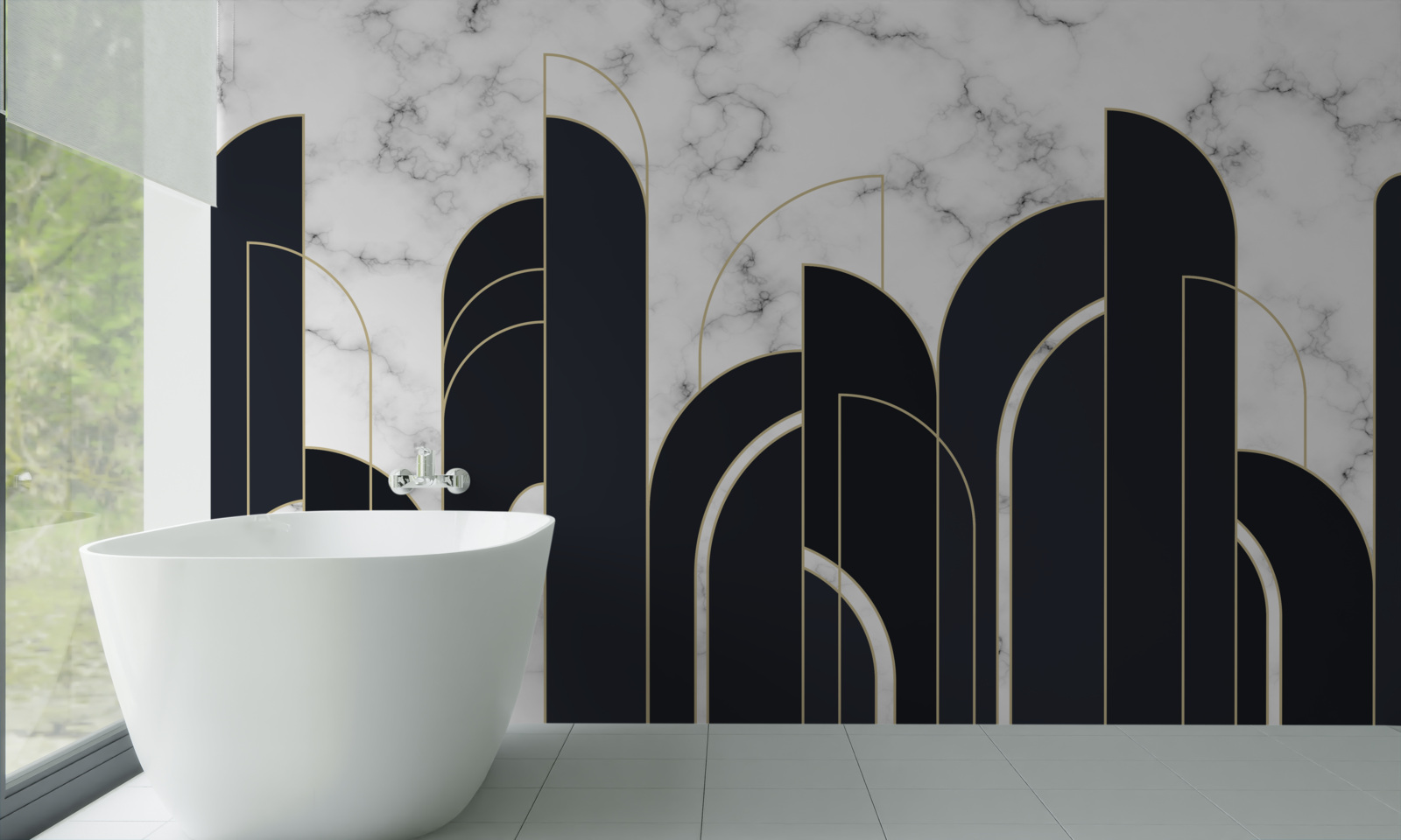 Fototapeta zvislé čierne čiary na sivej úvodnej obrazovke