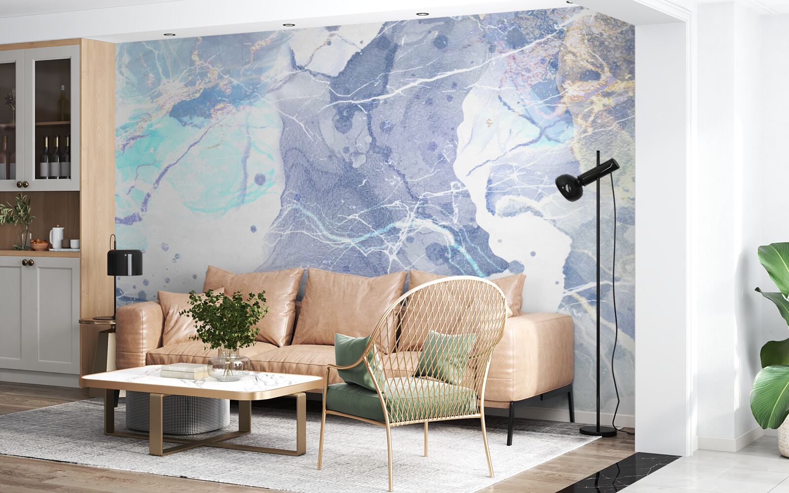 Fototapeta modrý mramor v abstraktnom štýle