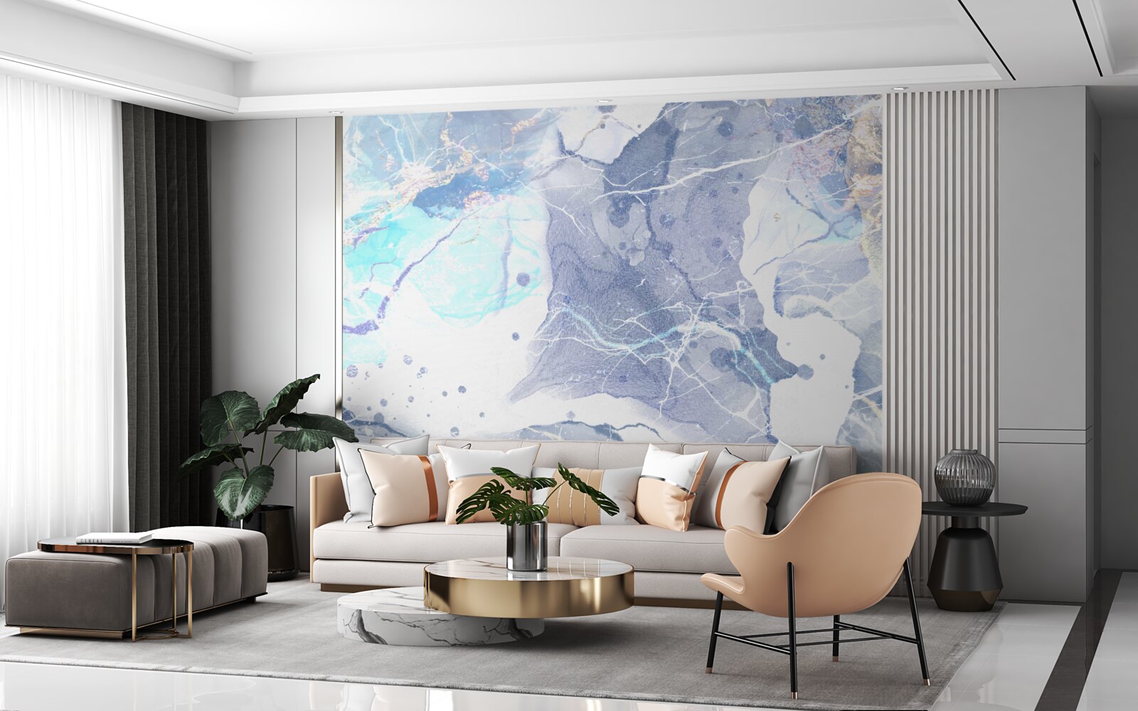 Fototapeta modrý mramor v abstraktnom štýle