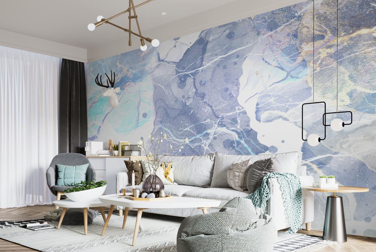 Fototapeta modrý mramor v abstraktnom štýle