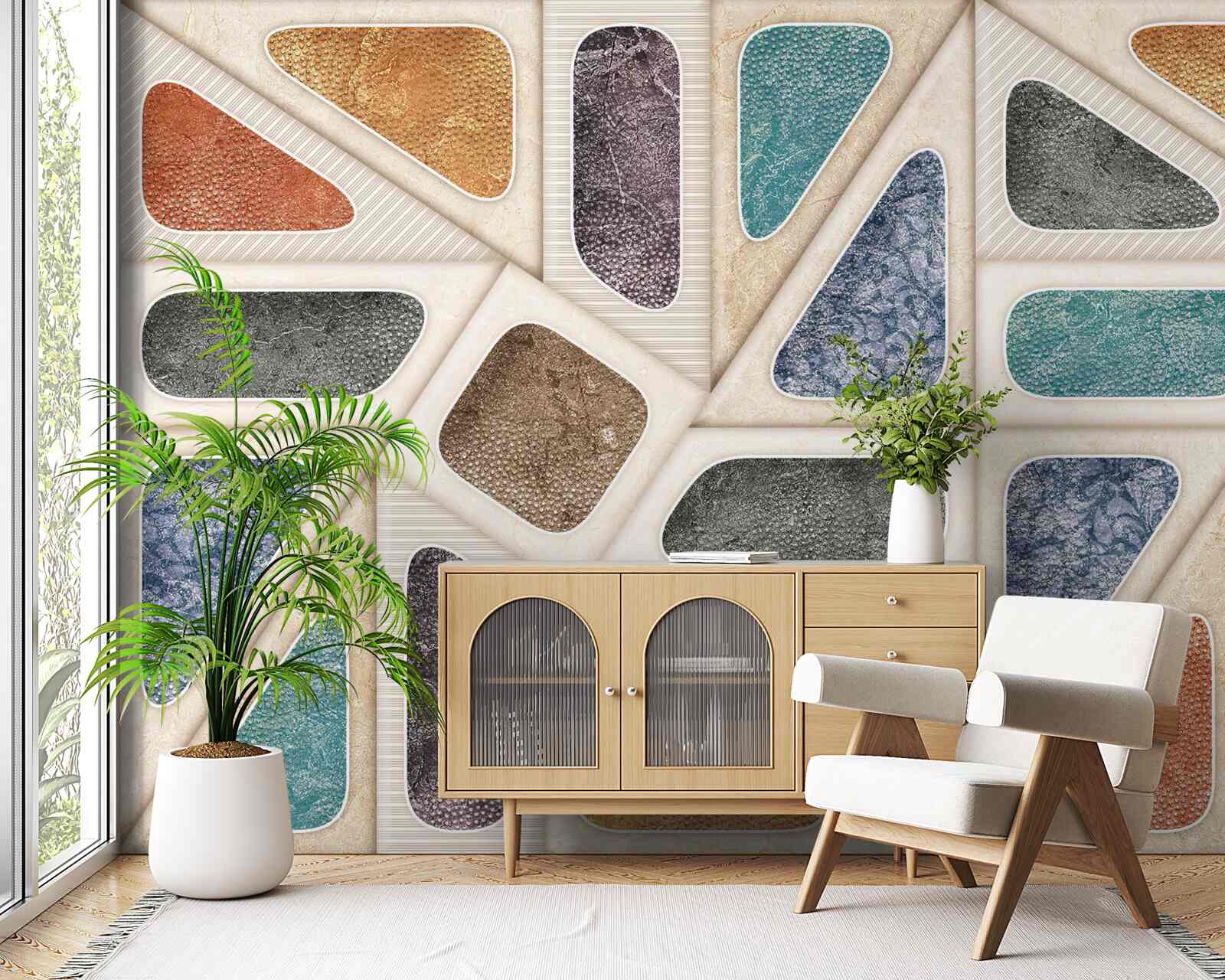 Fototapeta panel zložený z rôznych farieb v mozaikovom štýle