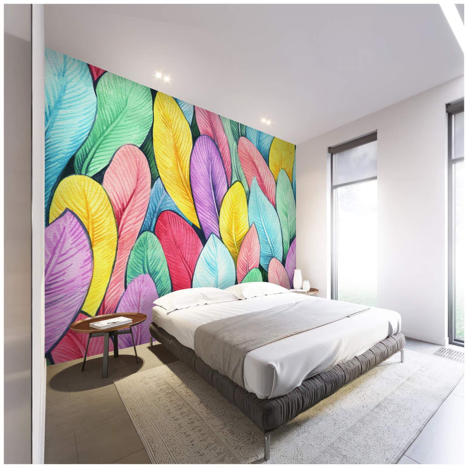 Fototapeta viacfarebné listy svetlej jesene