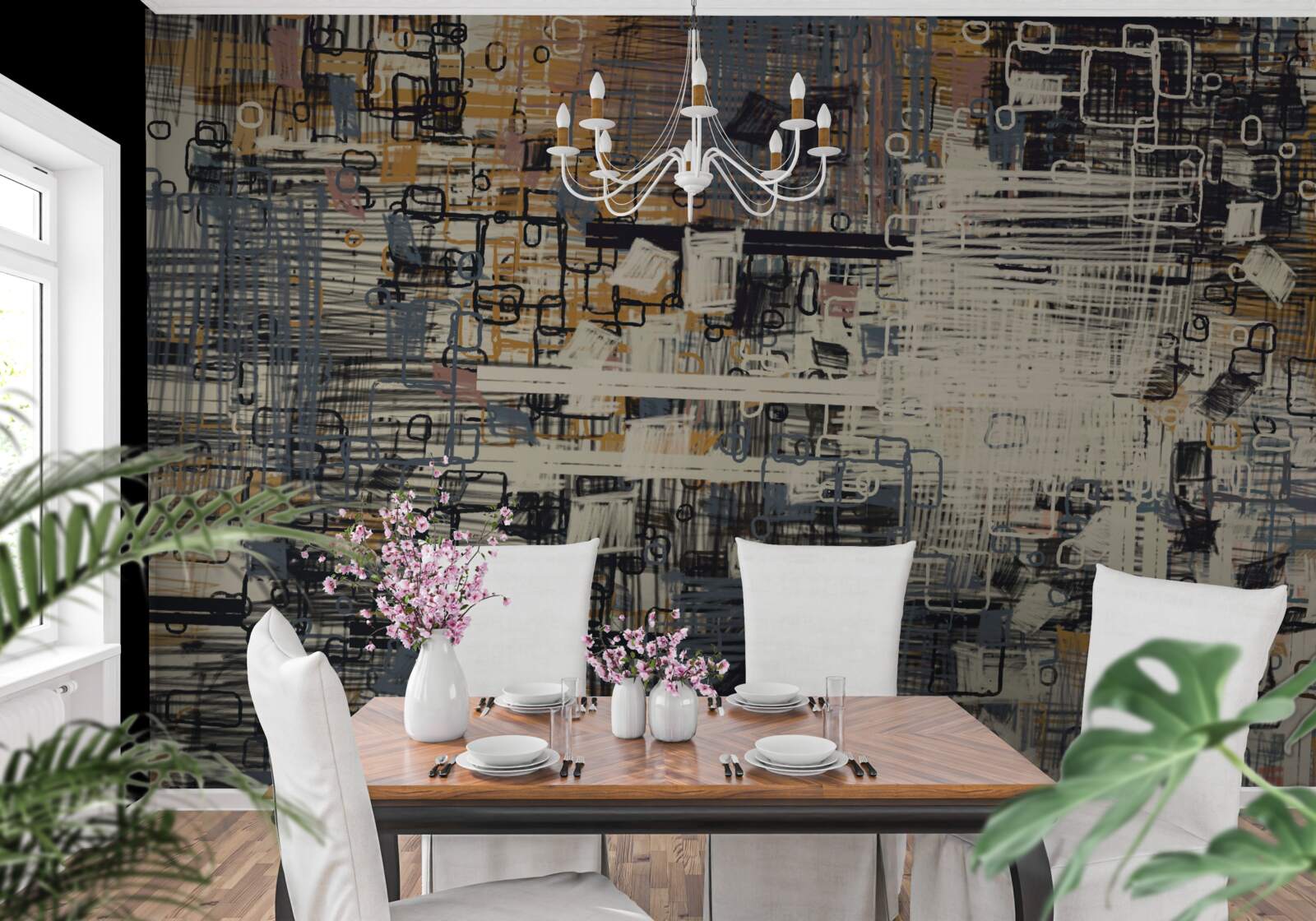 Fototapeta štruktúra zložená z pravouhlých geometrických tvarov a rôznych odtieňov