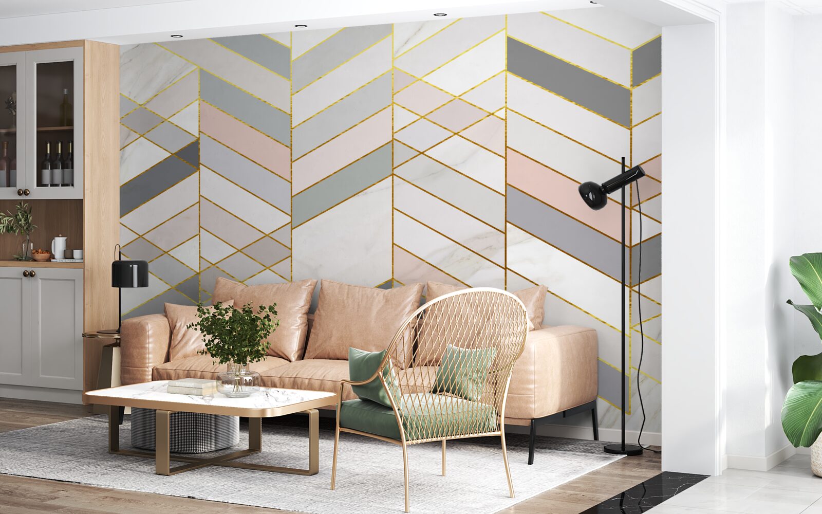 Fototapeta pastelové línie usporiadané diagonálne