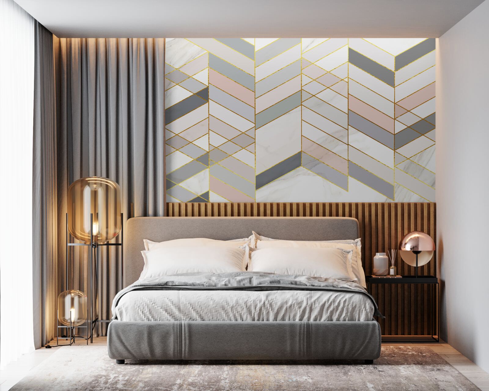 Fototapeta pastelové línie usporiadané diagonálne